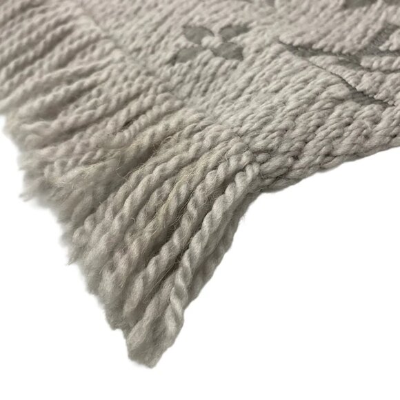 LOUIS VUITTON - Light gray Unconfirmed Scarf Wool Silk 345-070525 - Picture 7 of 8